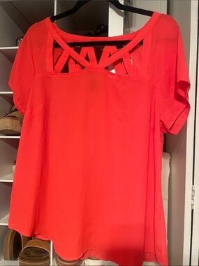 Torrid Women’s Red Strappy Back Short-Sleeve Top